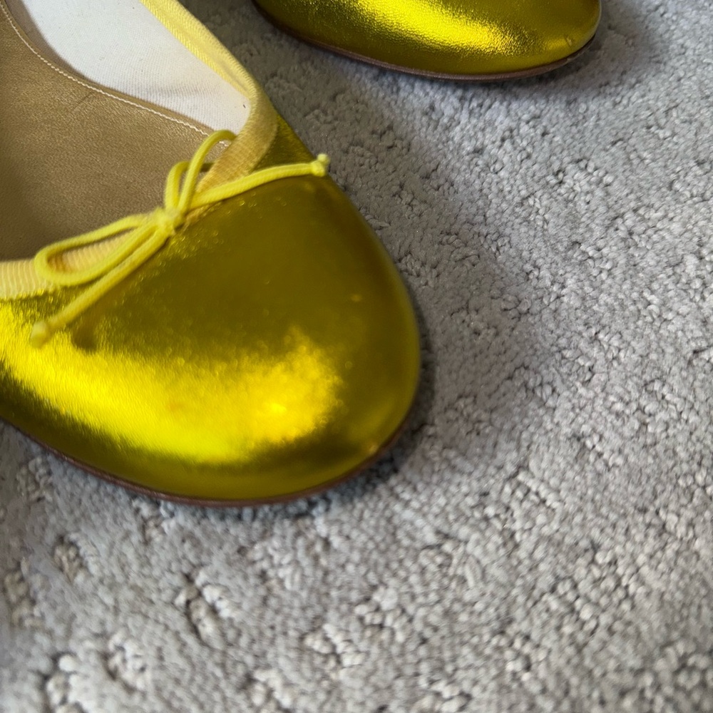 Tory Burch Miller Purple Flats & JCrew vibrant yellow flats - Picture 4 of 16